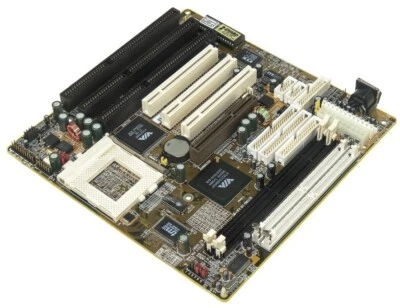 VIA VT82C586B Socket 7 2x Sdram 2x Simm 3x Isa 3x PCI Motherboard - Image 1 of 2