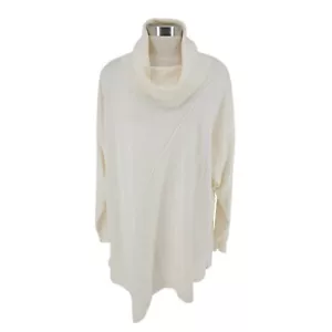 Cato Sweater Ivory Cowl Neck Long Sleeve Asymmetrical Knit Pullover NWT 22W 24W - Picture 1 of 8