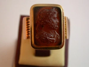 antiker französischer Ring Karneol Rotgold 750 - Bild 1 von 12