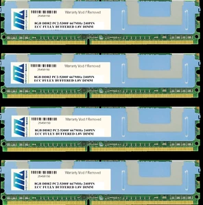 32GB 4 x 8GB ECC FULLY BUFFERED PC2-5300 DIMM DDR2 667 MHz FB Server Memory RAM - Picture 1 of 2