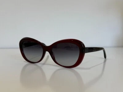 Chanel 5246 c.539/S6 Cat Eye Maroon Red Brown Gray Sunglasses 57-17-135 - image 1 of 4