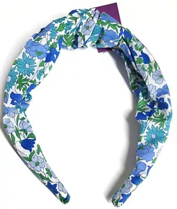 J.Crew Knotted Headband Blue Green Multi Floral Liberty Fabrics Cotton AI392 NWT - Picture 1 of 14