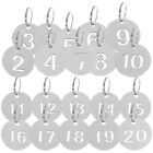 20 Pcs Stainless Steel Number Plate Man Tags Trendy Mini Chain