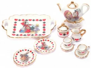 Dolls House Alice in Wonderland Coffee Set Reutter Miniature Dining Accessory - Picture 1 of 11