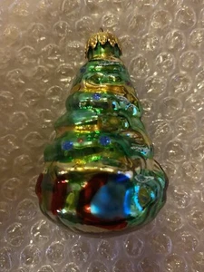 Small Glass Christmas Tree Shaped Glass Christmas Ornament  - Picture 1 of 3
