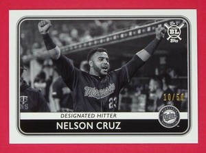 2020 Topps Big League Nelson Cruz 10/50 Black and White #4 Minnesota Twins