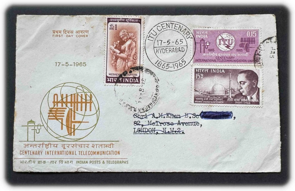 India - 1965 - FDC - Centenary International Communication - Image 1 of 2