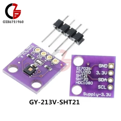 I2C IIC GY-213V-SHT21 Humidity Temperature Sensor Module HTU21D SI7021 HDC1080 - Image 1 of 4