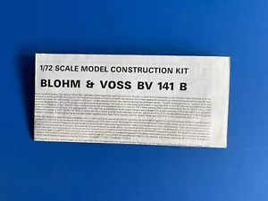Airfix 1/72 Blohm & Voss Bv 141B Original Vintage 1971 Assembly Instructions - Picture 1 of 5