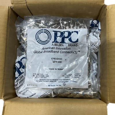 Case Of 1000 PPC BELDEN CF81GHZC Female Splice Adapter Barrel Connectors - Image 1 of 4