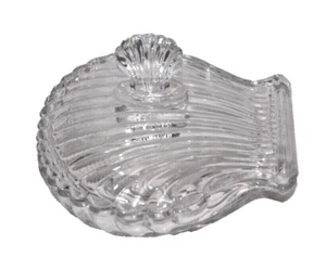 Clam Shaped Clear Glass Covered Candy Dish   Vintage  T1874 - Picture 1 of 24