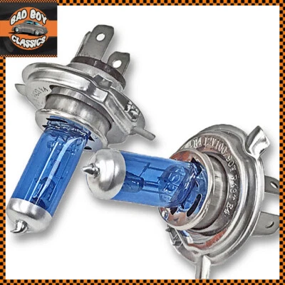 Pair H4 55W Xenon Superwhite Halogen Car Headlight Bulbs 6000k x2 - Image 1 of 4