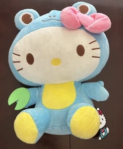 NWT Sanrio Hello Kitty Wearing Blue Frog Costume 11" Plush Genuine NEW 2020 - Picture 1 of 7