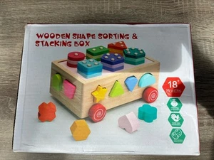 Montessori Toys Wooden Color & Shape Sorter Toys for Toddlers 1-3, Matching B... - Picture 1 of 6