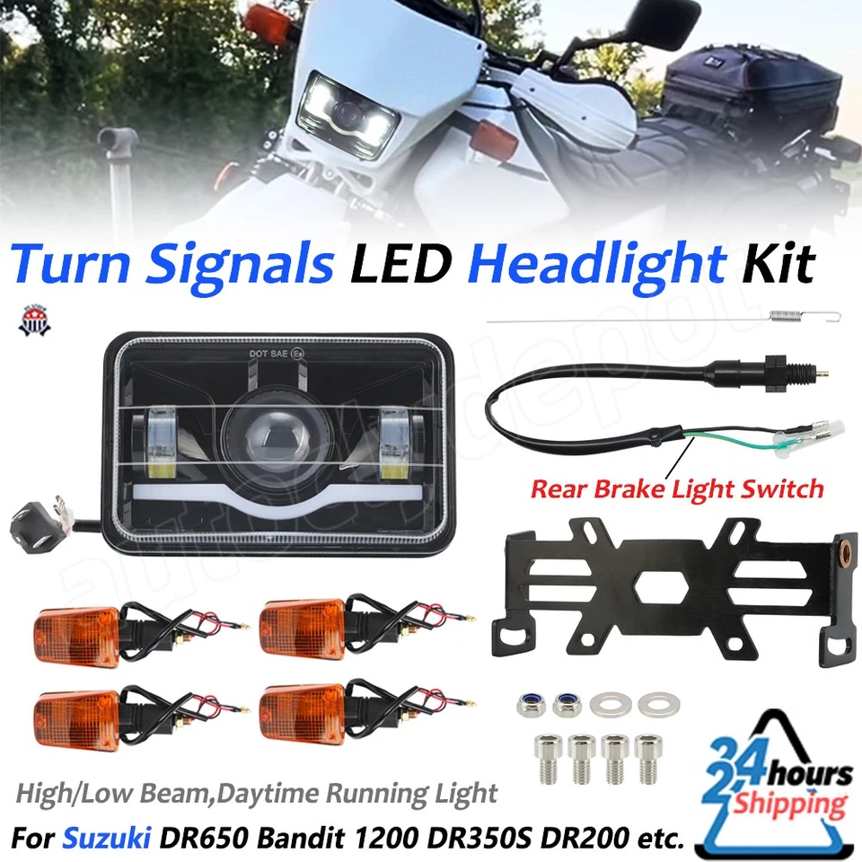Turn Signals LED Headlight Bracket Kit For Suzuki DR650 Bandit 1200 DR350S DR200 - Imagem 1 de 4