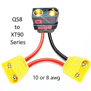 RCP-QS8 HEMBRA A XT90 MACHO SERIE ANTICHISPAS ARNÉS 8 o 10 AWG Doble Voltaje - Imagen 1 de 17