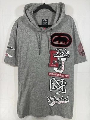 Ecko Unltd Graphic Hoodie T-Shirt Mens 2XL Gray Short Sleeve Streetwear 395 - Image 1 of 4