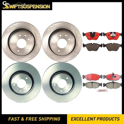 Front Rear Disc Brake Pad Set Disc Brake Rotor Brembo for Jaguar XJR 1998-2003 - Image 1 of 4