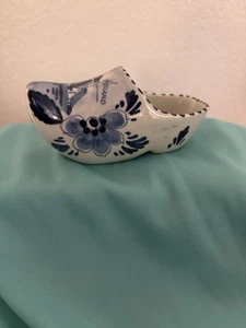 Vintage Delft Blue And White Porcelain Shoe From Holland - Picture 1 of 5