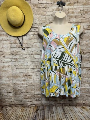 Camiseta sin mangas Lane Bryant Swing con volantes coloridos parte inferior talla 26/28 - nueva con etiquetas Foto 1 de 4