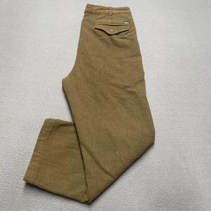 Woolrich Pants Mens 34x30 Olive Green Wool Blend Straight Leg Lined Winter Warm - Picture 1 of 12
