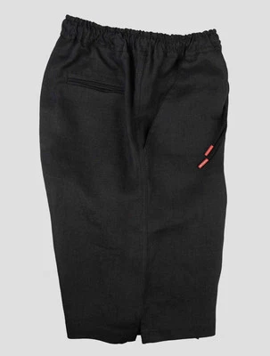 Kiton Pantalone Corto Lino Nero KJZ2 Uomo - Immagine 1 di 4