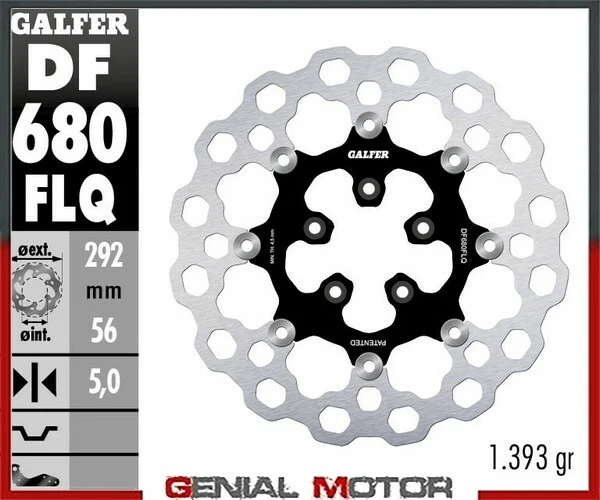 Discos de freno delanteros Galfer CUBIQ FLOAT 292x5 mm HARLEY D FLSTF FAT BOY 08>15 Foto 1 de 1