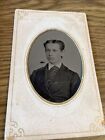 Antique Tin Type Photo,  Young Man with unusual hair style, Suite