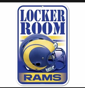LOS ANGELES RAMS LOCKER ROOM PLASTIC SIGN 11"X17" DURABLE POSTER NFL LICENSED - Picture 1 of 2