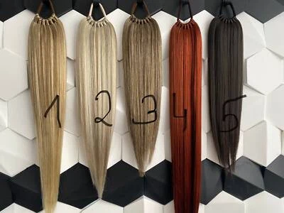 Ponytail Extension on elastic band, full blonde colours Synthetic Hair 18-28inch - Image 1 of 4