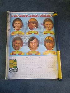 1974 Blend Roberto Clemente All Stars Schedule Poster-Pittsburgh Pirates - Picture 1 of 3