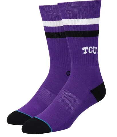 Texas Christian University TCU Horned Frogs Stance Mens Pair Socks Size L 9-12 Cover