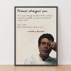 Anthony Bourdain Quote, Travel Quote Art, Bourdain Poster, Enjoy the Ride, Black - Picture 1 of 7