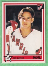 1990-91 7th Inning Sketch WHL #154 Ian Layton Moose Jaw Warriors Pre Rookie