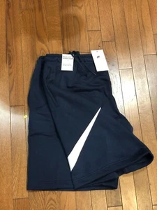 *NEW* Men's NIKE Essential Club Swoosh Graphic Sweat Short Navy (FN3906 451) 👍 - Picture 1 of 4