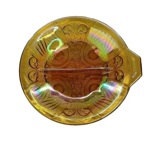 Carnival Glass Divided Relish Candy Dish Tray Bowl /Killarney-Marigold pattern - Picture 1 of 5