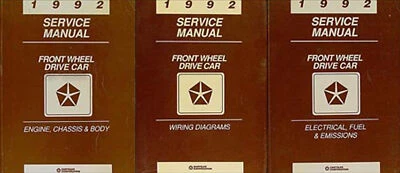 Manual De Taller Chrysler 1992 LeBaron New Yorker Imperial Plymouth Dodge - Imagen 1 de 4