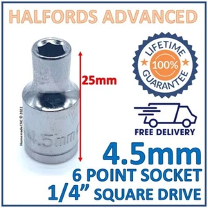 Toma de 6 puntos de accionamiento cuadrado Halfords Advanced de 4,5 mm 1/4" - Nueva garantía de por vida - Imagen 1 de 7
