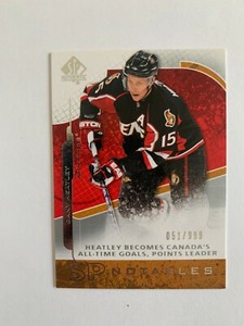 2008-09 SP Authentic #110 Dany Heatley N 051/999 - Ottawa Senators