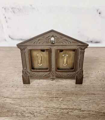 ANTIGO BRONZE DESIGN FEDERAL 2 FOTOS PEQUENO QUADRO VINTAGE URRM #159922 - Imagem 1 de 4