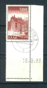 Saarland Mi-Nr. 337 Br Eckrand Druckdatum gestempelt - Ney BPP - Bild 1 von 3