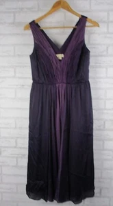 Monsoon womens fit & flare dress purple UK12 v-neck sleeveless - Picture 1 of 10