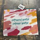 Empower Women Thrive Cosmetic Bag 10" x 8" Zipper Lightweight Pink Orange NEW