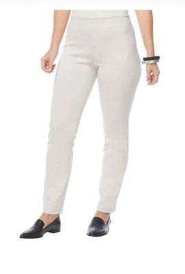 Calça MarlaWynne Stretch camurça sintética perna reta (NOVA com etiqueta) ostra - Tamanho 4 - Imagem 1 de 4