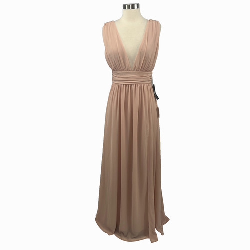 LULUS Maxi abito Lulu's nuovo con etichette tonalità celesti blush chiffon dea ballo matrimonio piccolo