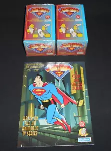 (2) 1996 SkyBox Superman Sealed Collectible Sticker Card Boxes w/ Album RARE - Picture 1 of 14