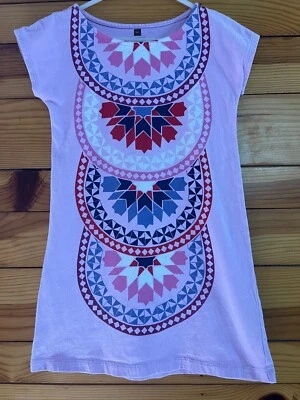 Tea Collection Mosaic Tile Graphic Dress Girls Lilac Morocco Destination Size 5 - Image 1 of 2