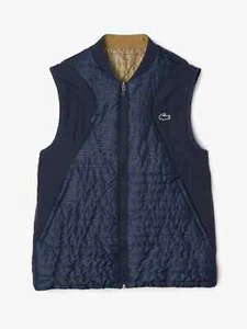 Lacoste Reversible Quilted Gilet Navy Blue Water Mens BH9266 - Picture 1 of 5