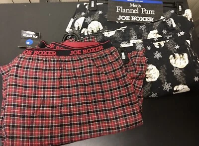 2 Pares Nuevos Joe Boxer Para Hombre Salón 💤 Pijama 100% Algodón Franela Cómodos Pantalones 3X Foto 1 de 4