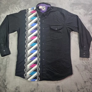 Vintage Roper Western Hemd Herren L Schwarz Geometrisch DNA Azteken 90er Bunt USA - Bild 1 von 10